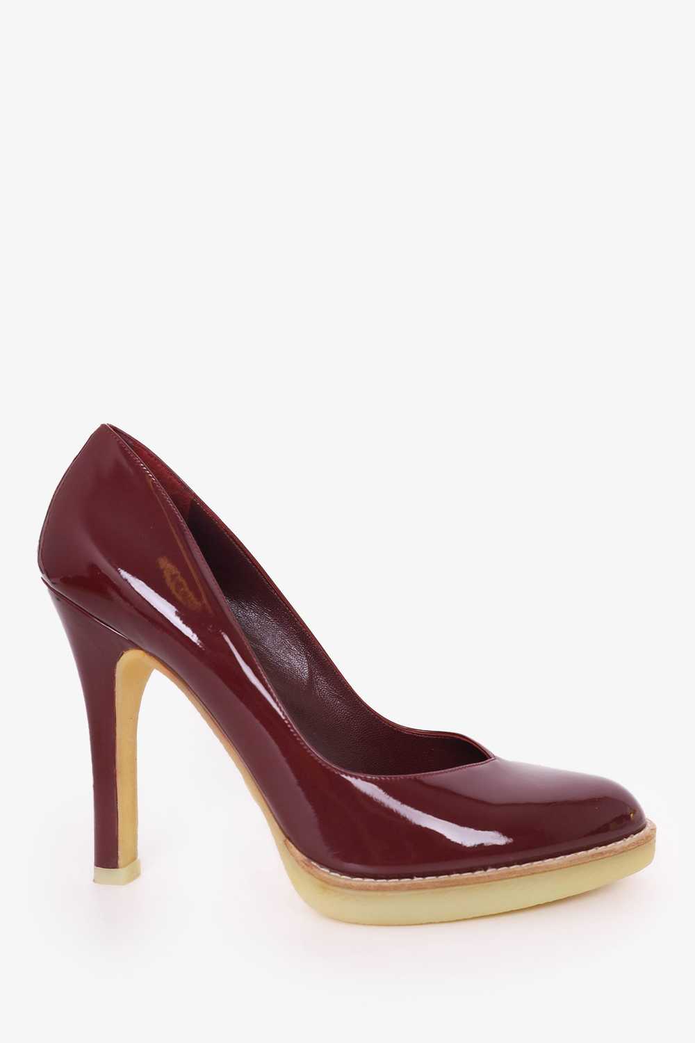 Gucci Burgundy Patent Leather Round Toe Pumps Siz… - image 1