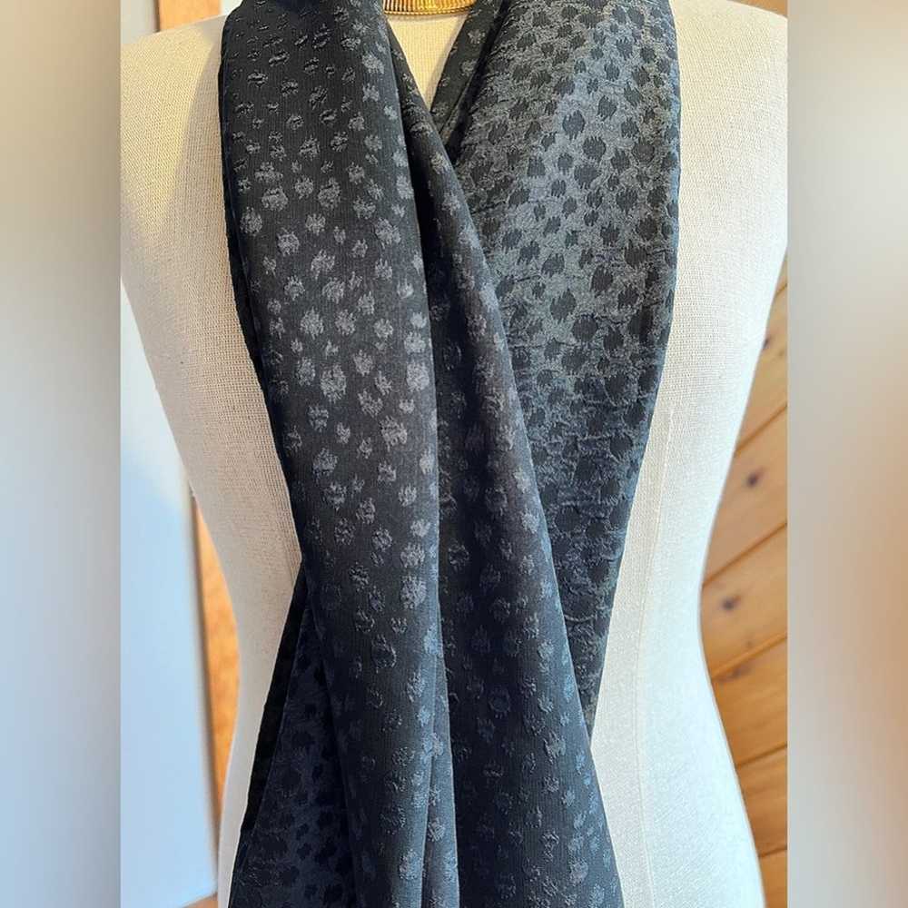 Vintage Black Leopard Print Scarf - image 3