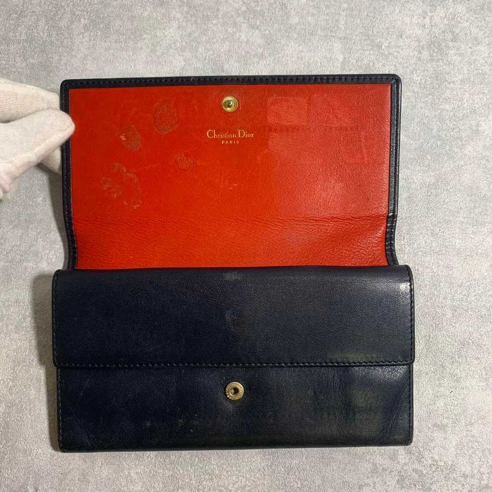 Christian Dior long wallet navy CD - image 6