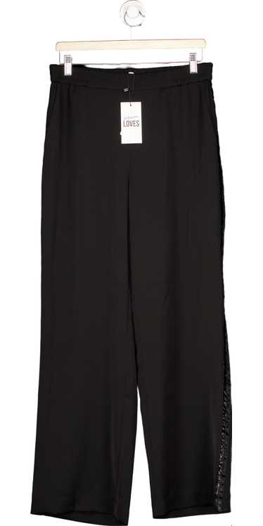 Eleven Loves Black Sequin Trim Trousers Size 12 - image 1