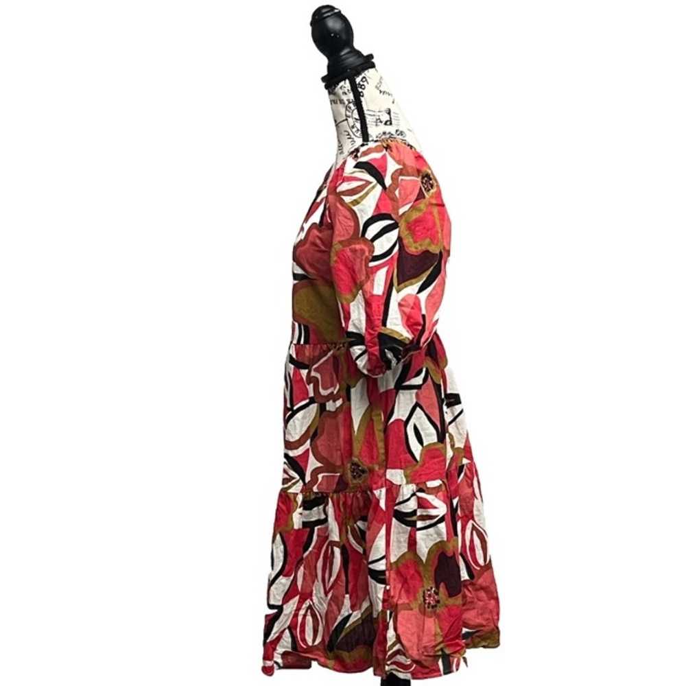 Mlle Gabrielle Dress Women's Sz S Red Floral Tier… - image 3