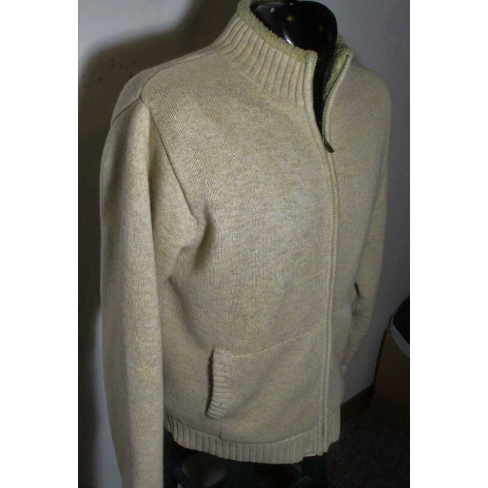 Vintage Men's L.L. BEAN Tan Full Zip 100% Lambswo… - image 3