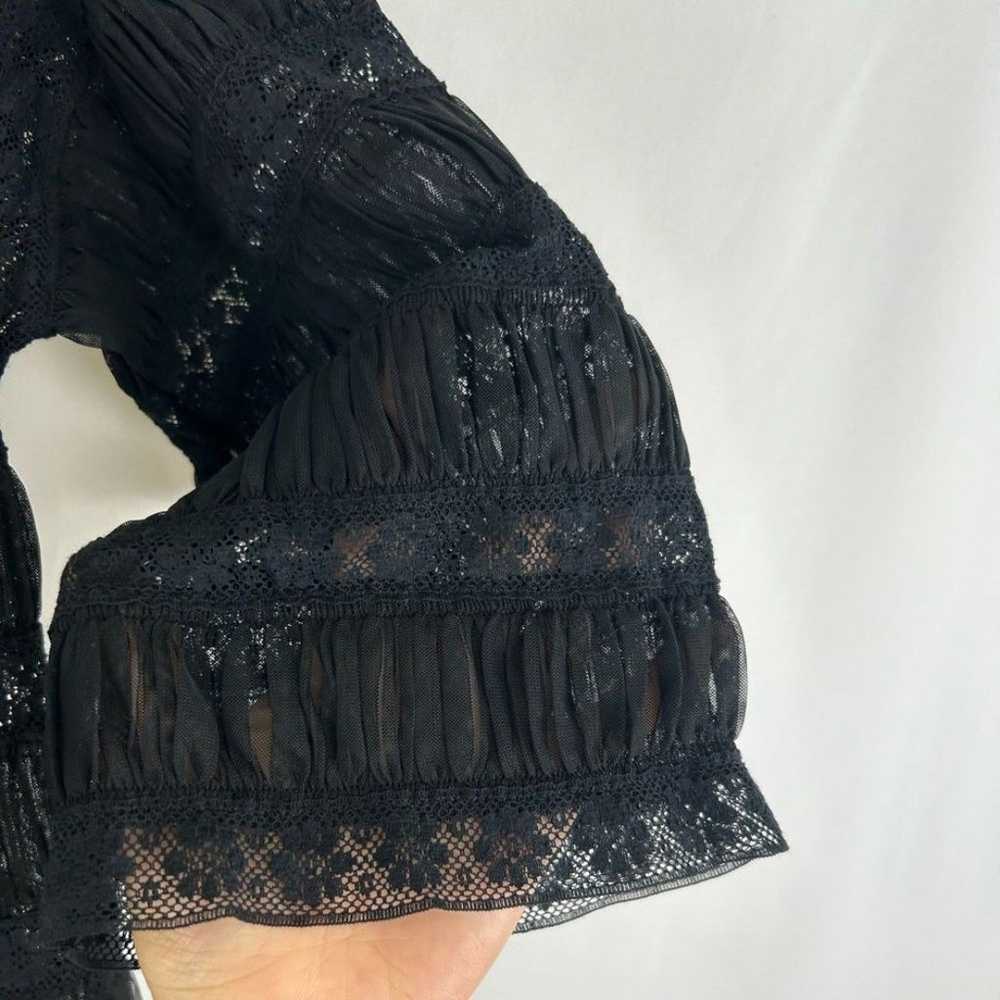 Vintage Black Plisse Sheer Lace Dress - image 8