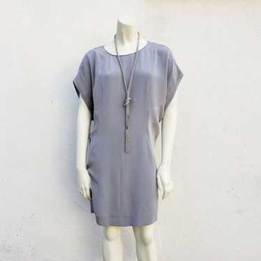 Vintage Balenciaga Women Silk Silver Grey Dolman … - image 1