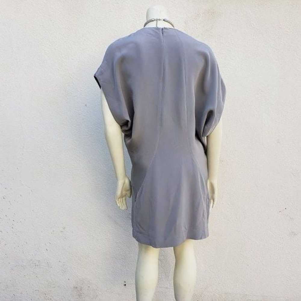 Vintage Balenciaga Women Silk Silver Grey Dolman … - image 4