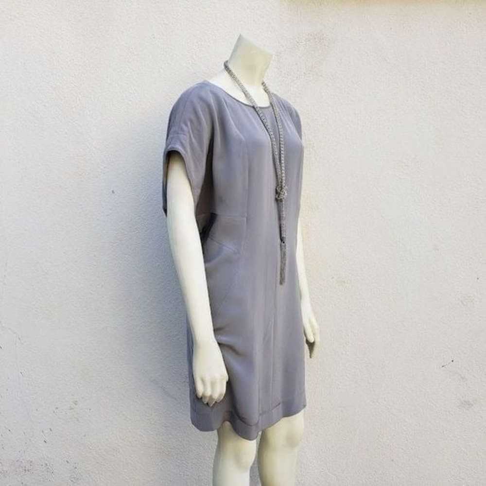 Vintage Balenciaga Women Silk Silver Grey Dolman … - image 5