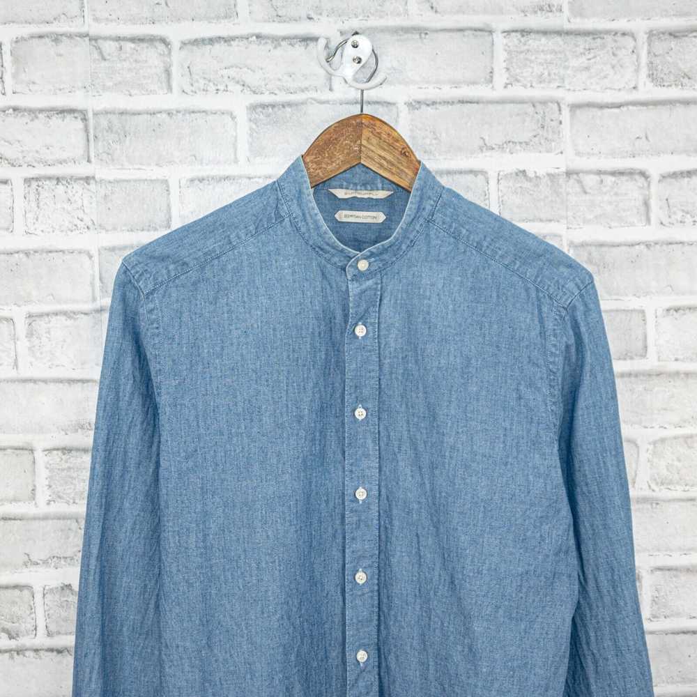 Suitsupply SUITSUPPLY Band Collar Chambray Shirt … - image 2