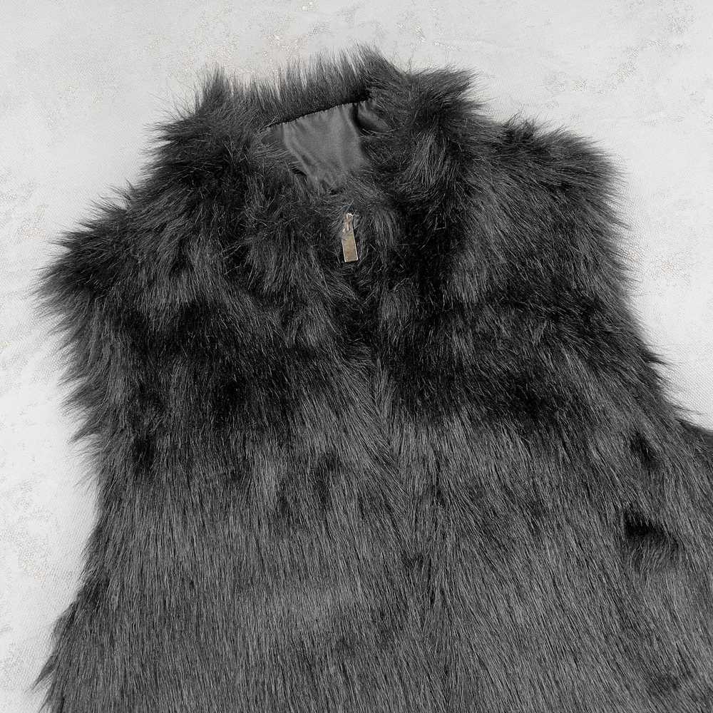 Vintage Vintage Confess Black Faux Fur and Knit Z… - image 2