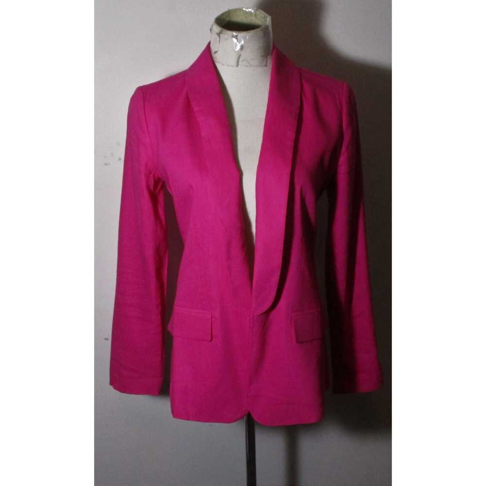 Loft Women's LOFT Hot Pink Linen Wrap Jacket Size… - image 2