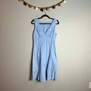 Y2K Tommy Hilfiger light blue linen midi dress - image 1