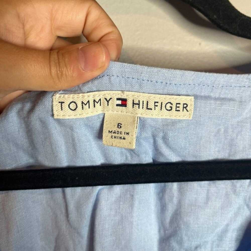 Y2K Tommy Hilfiger light blue linen midi dress - image 3