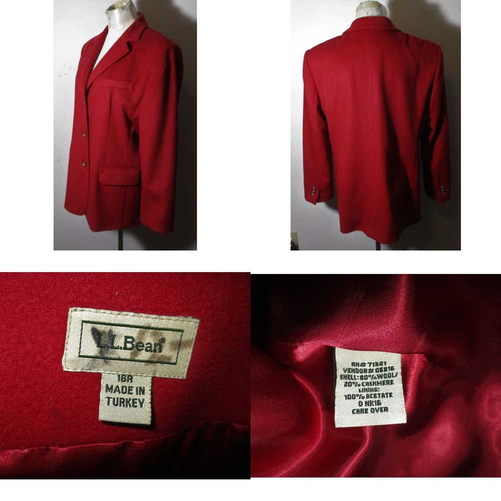 Vintage Women's L.L. BEAN Burgundy Red Cashmere B… - image 4