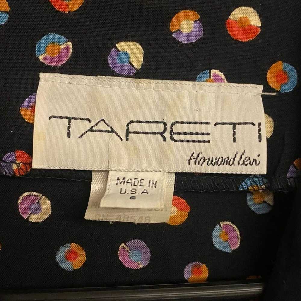 Vintage 80s Tareti by Howard Lei Colorful Polka D… - image 8