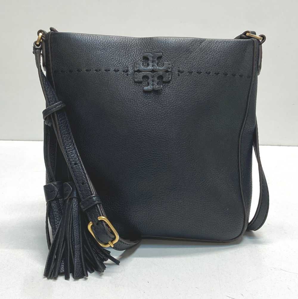 Tory Burch Pebble Leather McGraw Swingpack Bag Bl… - image 1