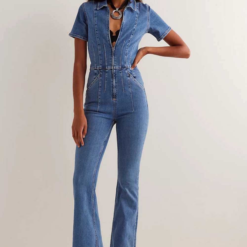 Free People Jayde Denim Jumpsuit S - image 2