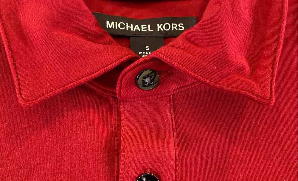 NWT Michael Kors Mens Ruby Red Short Sleeve Colla… - image 3