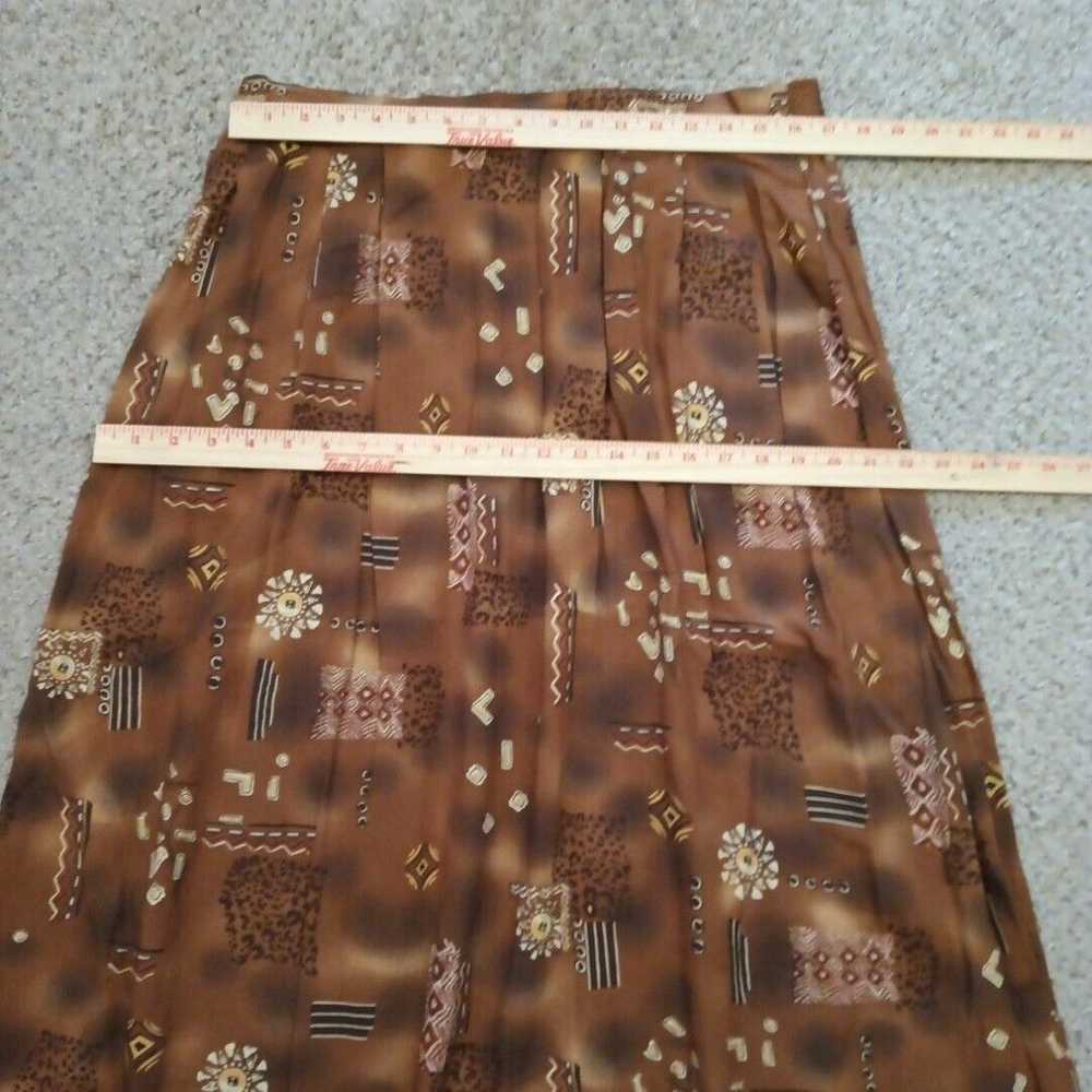 Vintage Sag Harbor Skirt XL Brown Geometric Maxi … - image 2