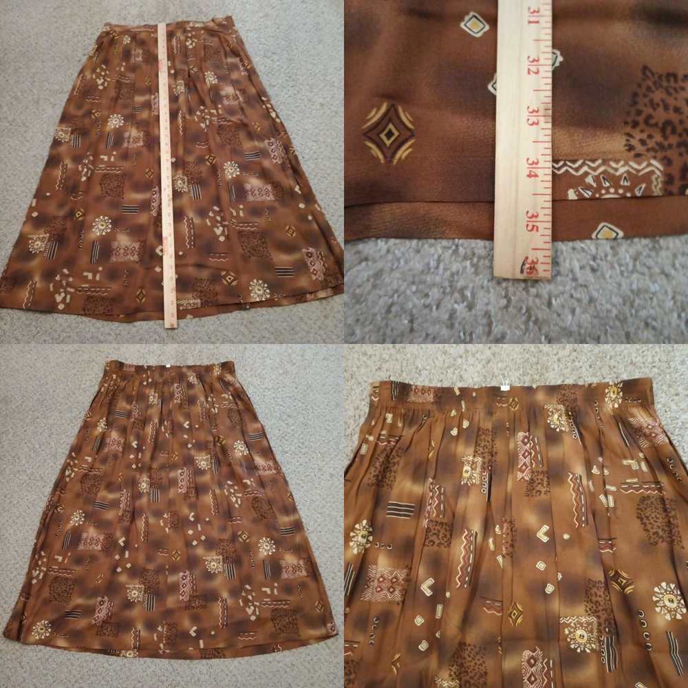 Vintage Sag Harbor Skirt XL Brown Geometric Maxi … - image 4