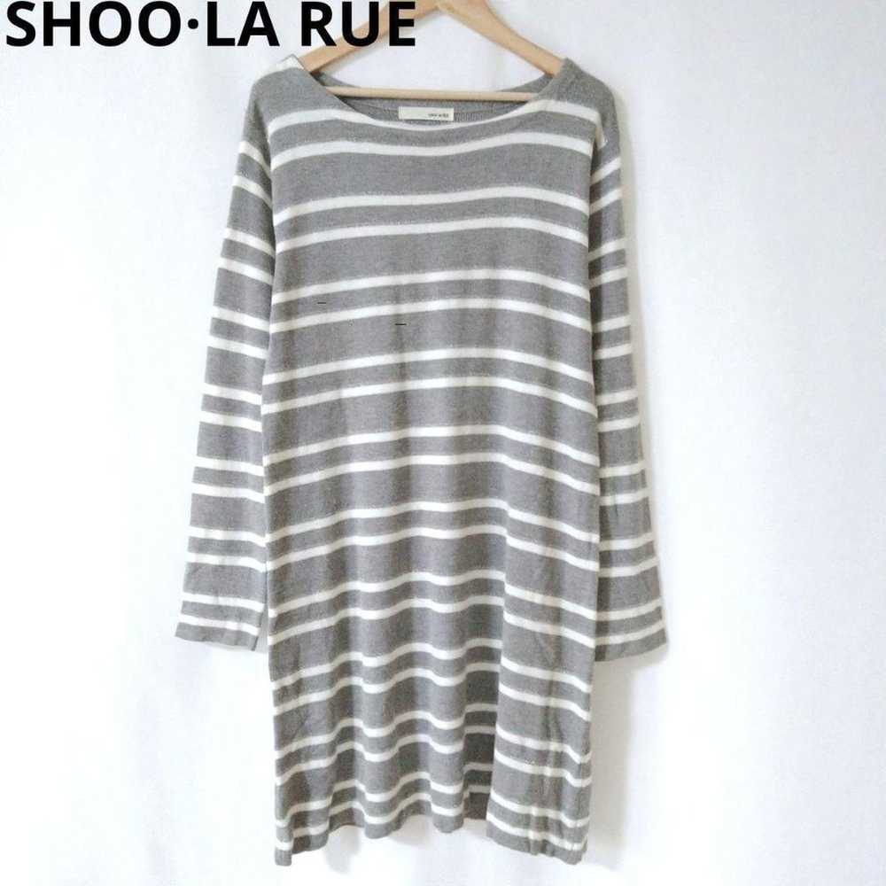 Shularoo one-piece knit border pattern gray boat … - image 12