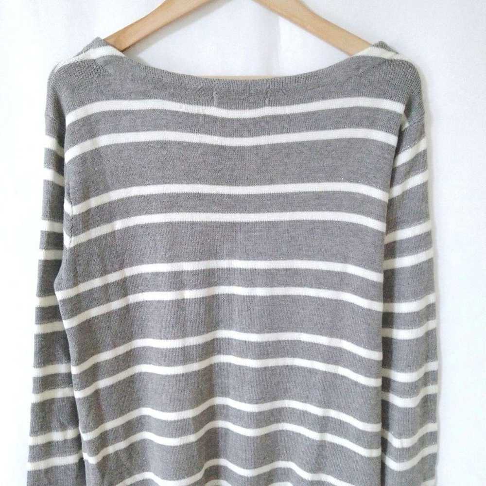 Shularoo one-piece knit border pattern gray boat … - image 4