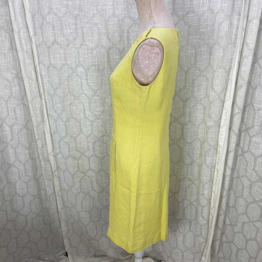 Vintage Lemon Yellow Sheath Dress Est Size M Mod … - image 10