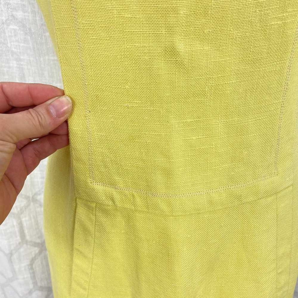 Vintage Lemon Yellow Sheath Dress Est Size M Mod … - image 9