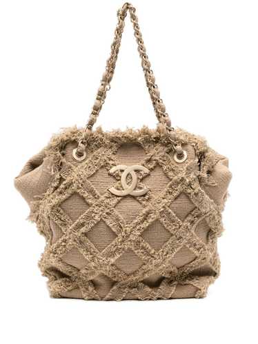 CHANEL Pre-Owned Raffia tweed tote bag - Neutrals