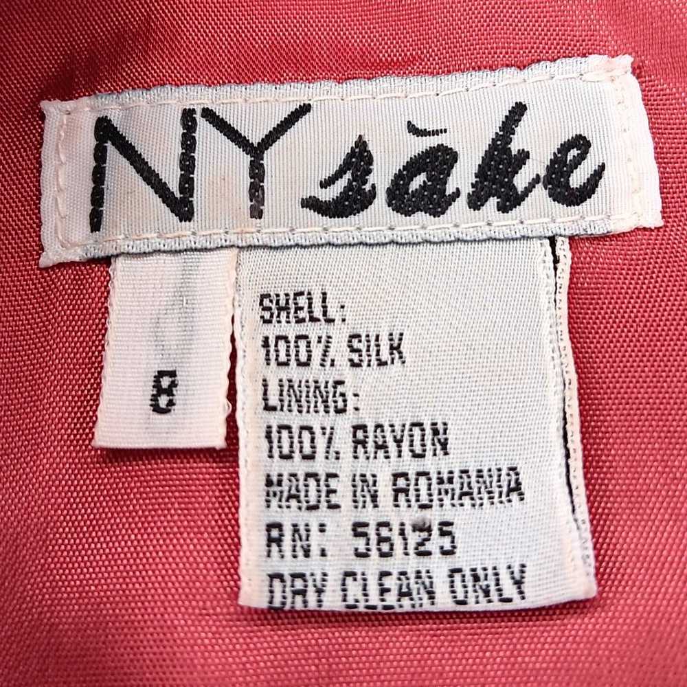 VTG 90s NY Sake Women's Size 8 Sheath Dress Red 1… - image 11