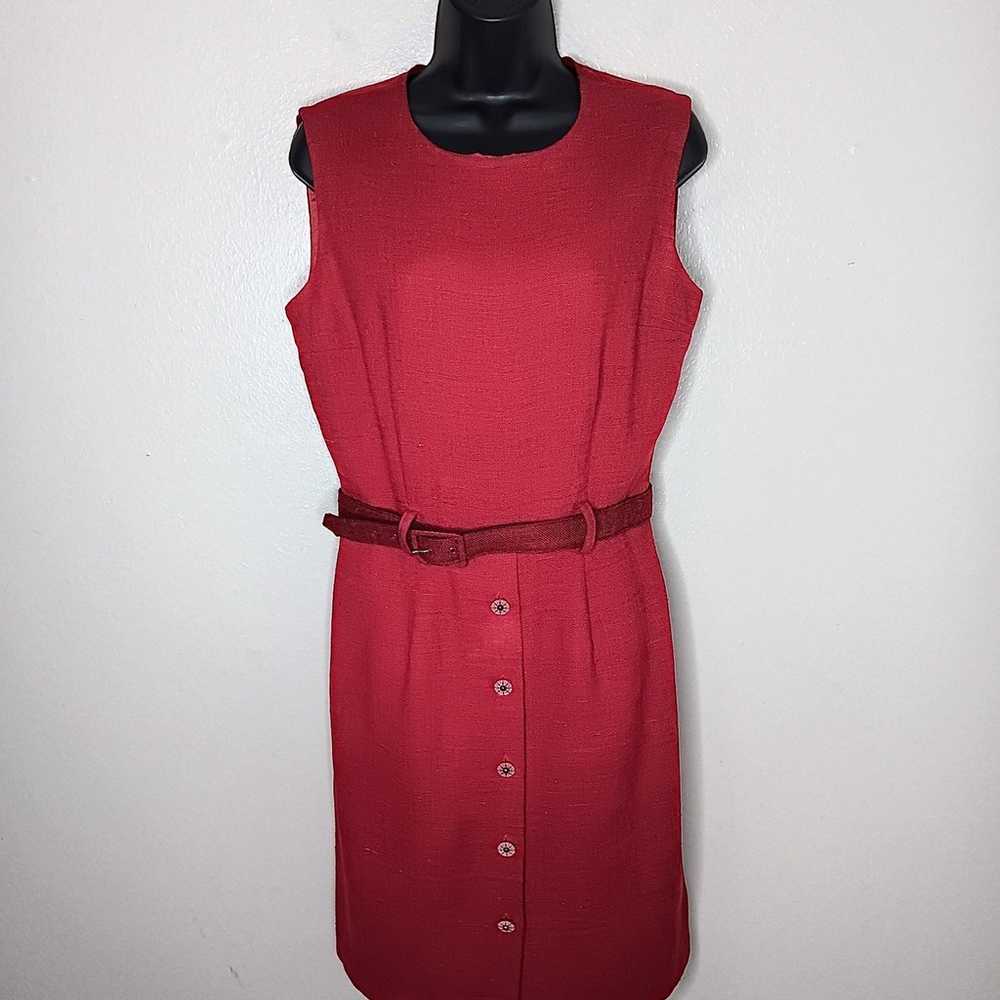 VTG 90s NY Sake Women's Size 8 Sheath Dress Red 1… - image 1