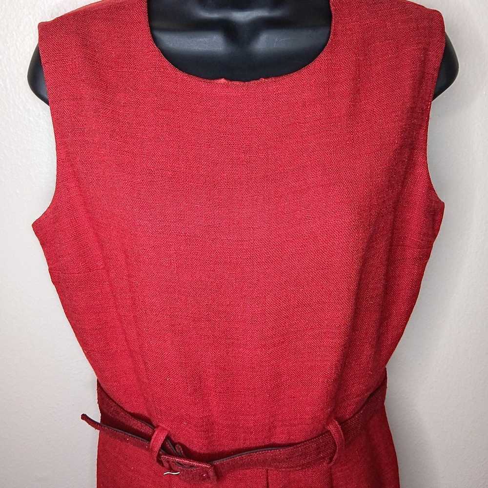 VTG 90s NY Sake Women's Size 8 Sheath Dress Red 1… - image 2