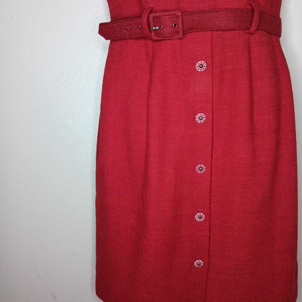 VTG 90s NY Sake Women's Size 8 Sheath Dress Red 1… - image 4