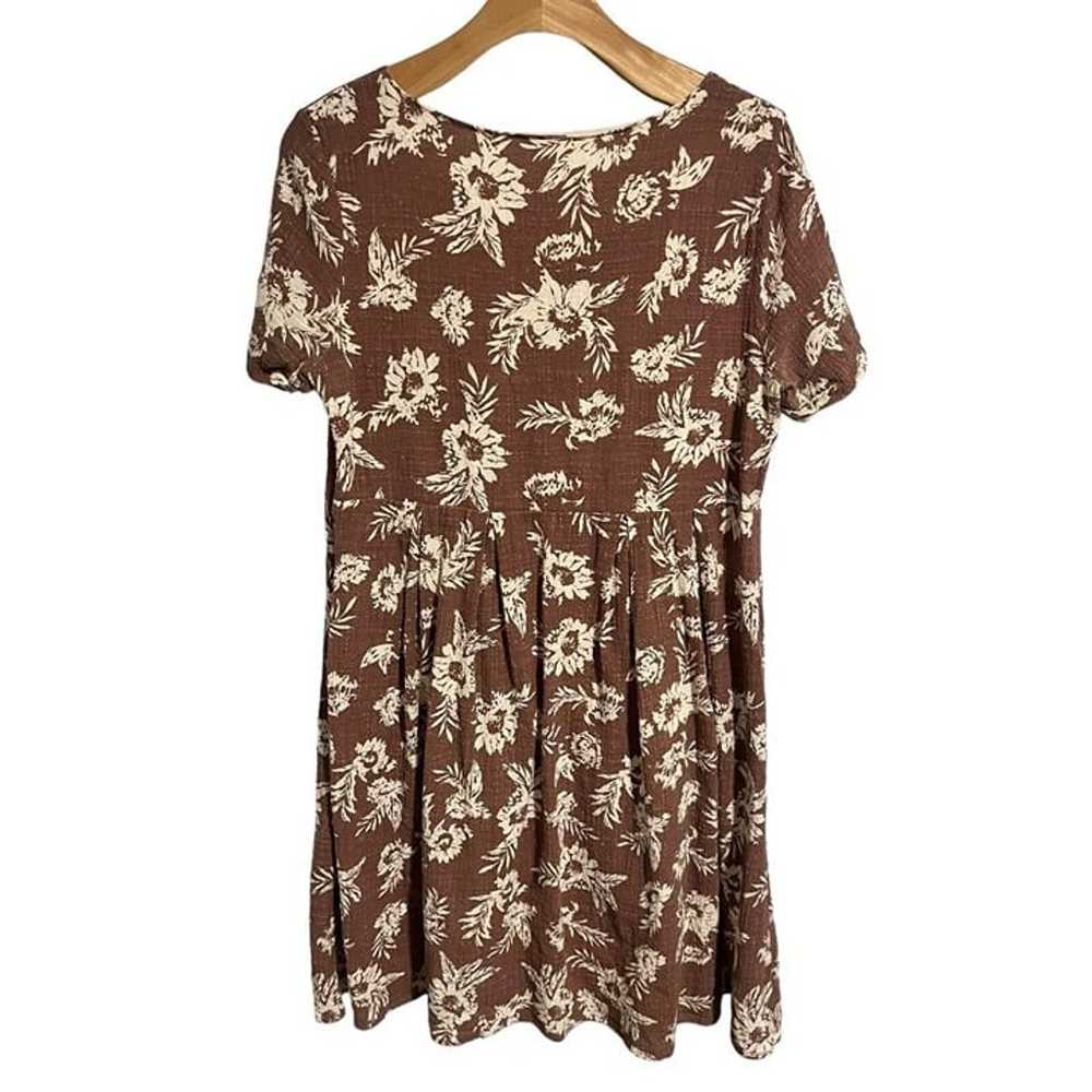 Tea n Rose Dress Womens Large Brown White Floral … - image 10