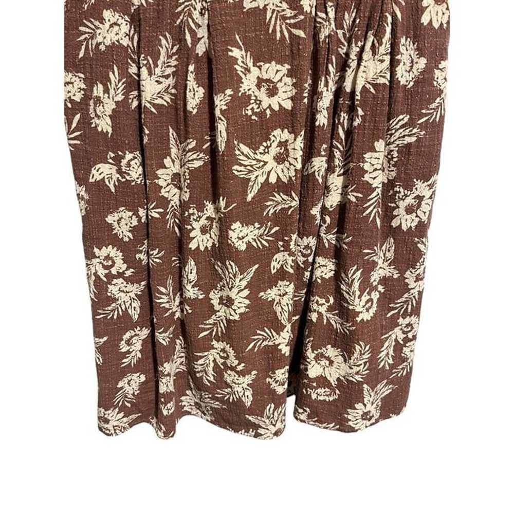 Tea n Rose Dress Womens Large Brown White Floral … - image 5