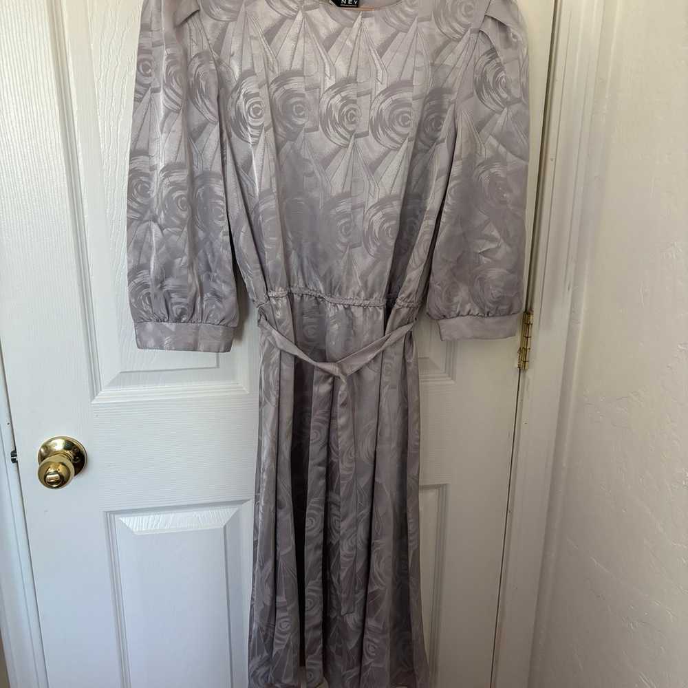 Stunning Vintage Silver Dress Metallic Material B… - image 1