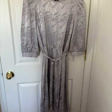 Stunning Vintage Silver Dress Metallic Material B… - image 1