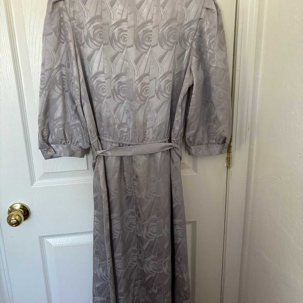 Stunning Vintage Silver Dress Metallic Material B… - image 2