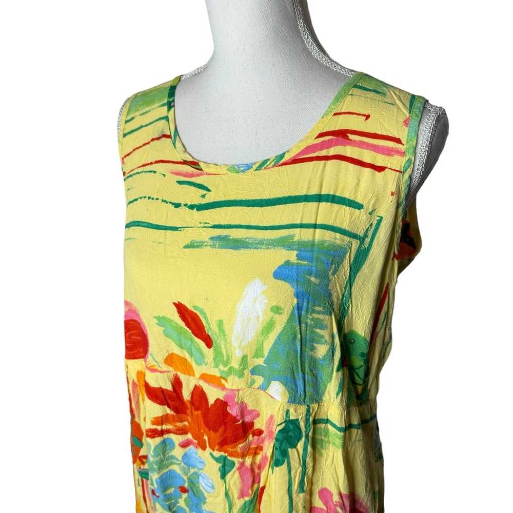 Jams World Vintage Tropical Parrot Dress USA Large - image 2