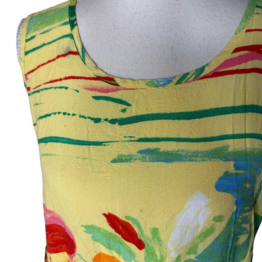 Jams World Vintage Tropical Parrot Dress USA Large - image 3