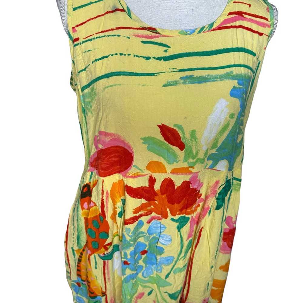 Jams World Vintage Tropical Parrot Dress USA Large - image 4