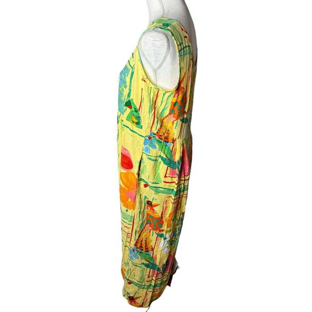 Jams World Vintage Tropical Parrot Dress USA Large - image 7