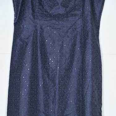 Vintage Talbots Pure Silk Navy Blue Sleeveless St… - image 1