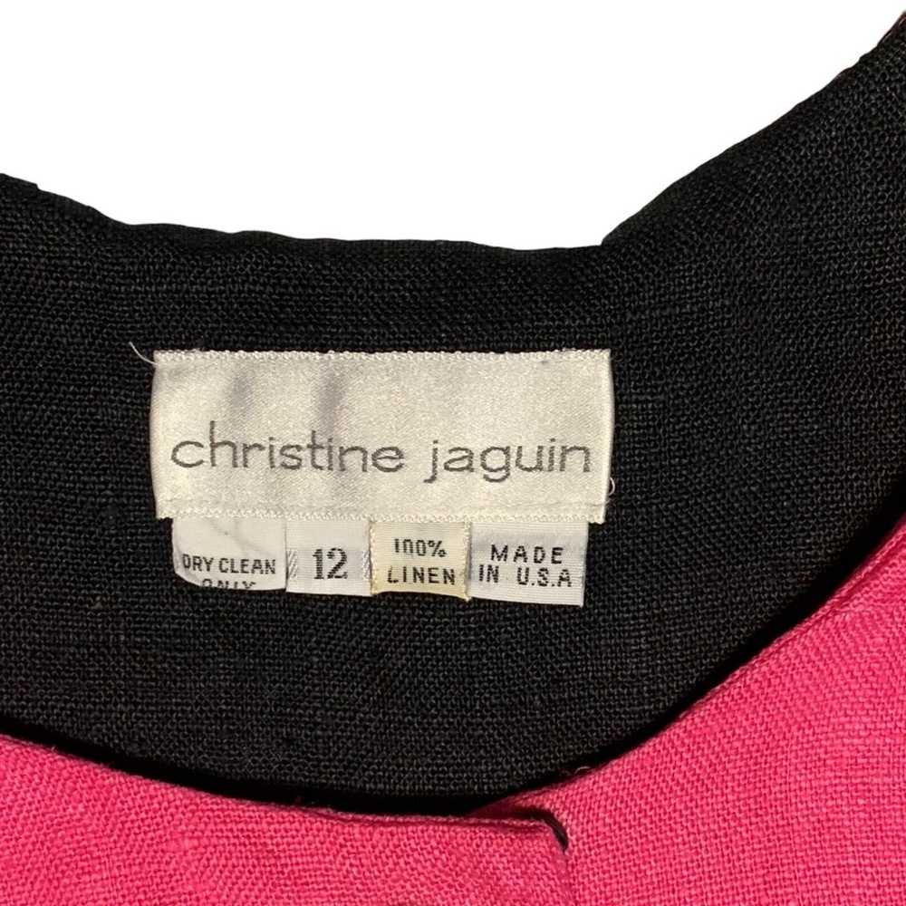 Vintage Christine Jaguin Swing Dress Sz 12 Linen … - image 5