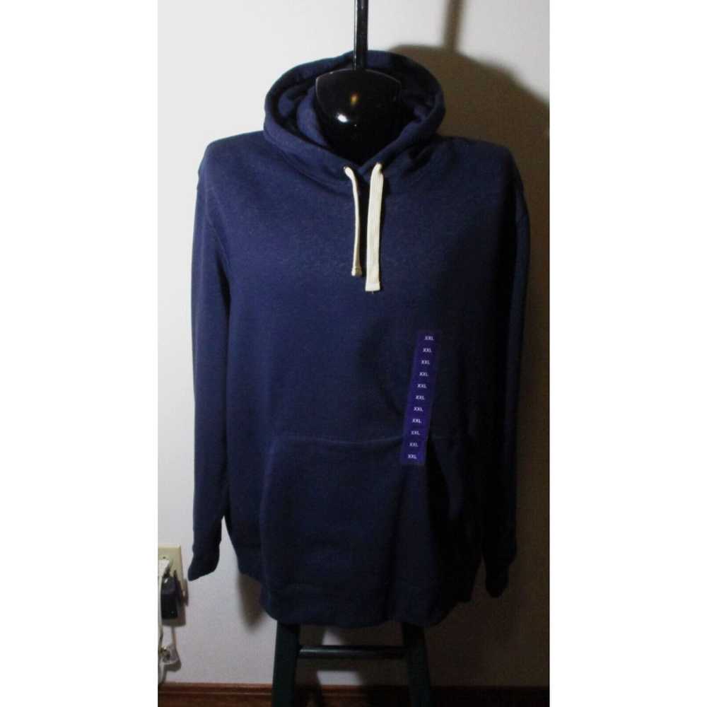 Vintage Men's MEMBERS MARK Blue Drawstring Hooded… - image 1