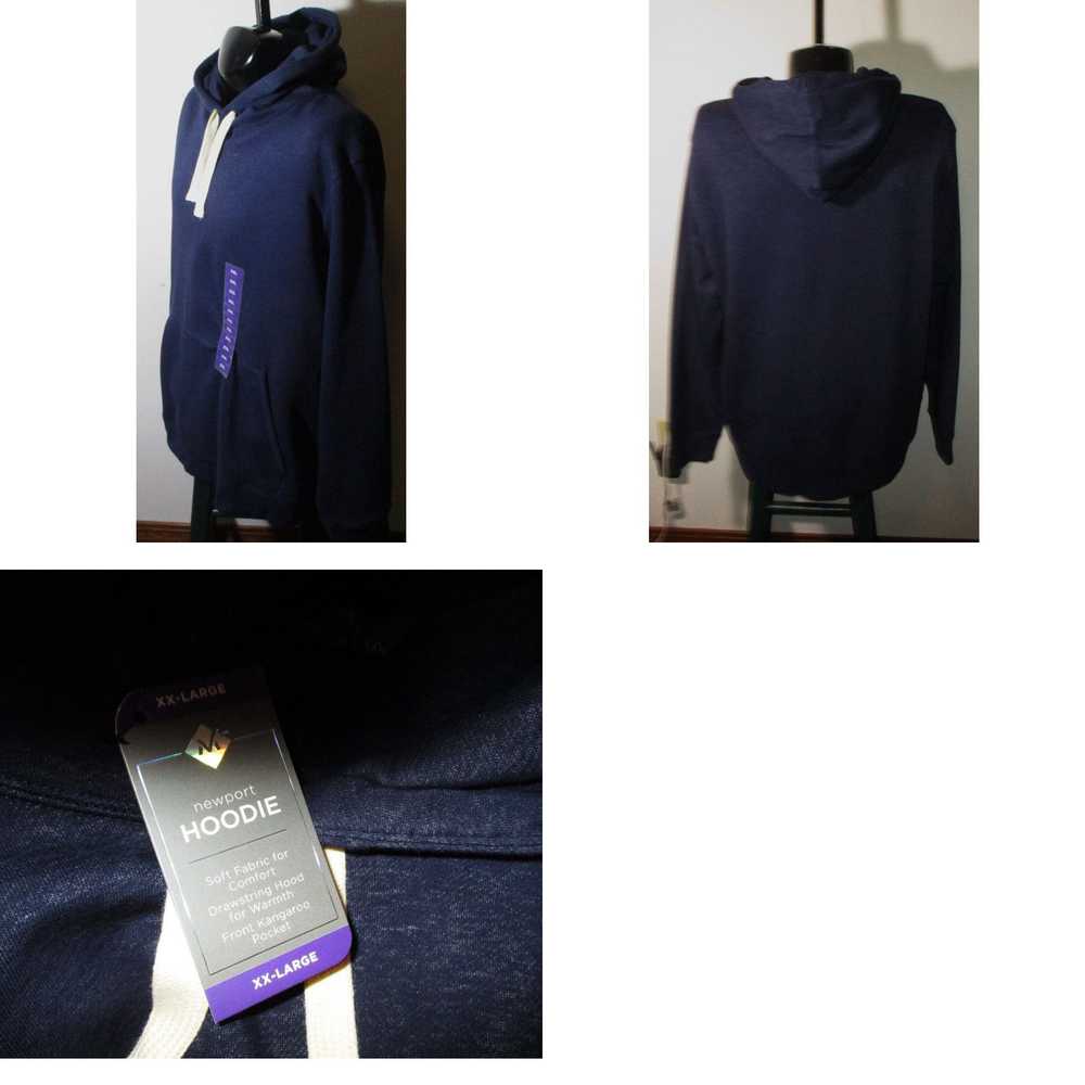 Vintage Men's MEMBERS MARK Blue Drawstring Hooded… - image 4