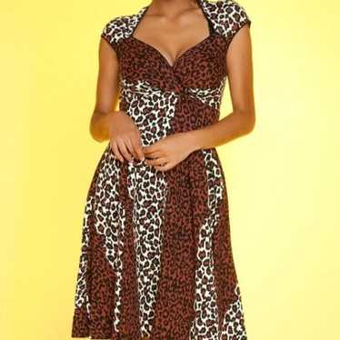 Pinup couture leopard retro inspired dress XL - image 1