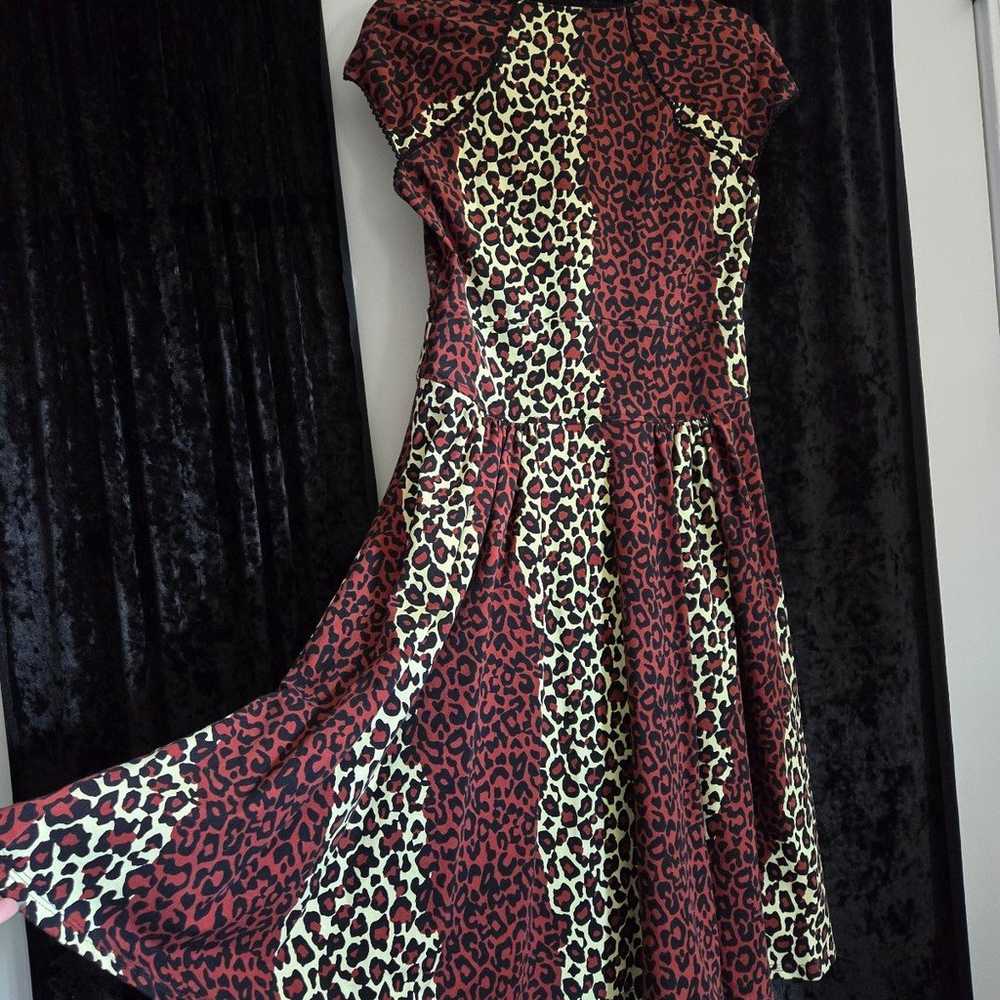 Pinup couture leopard retro inspired dress XL - image 5