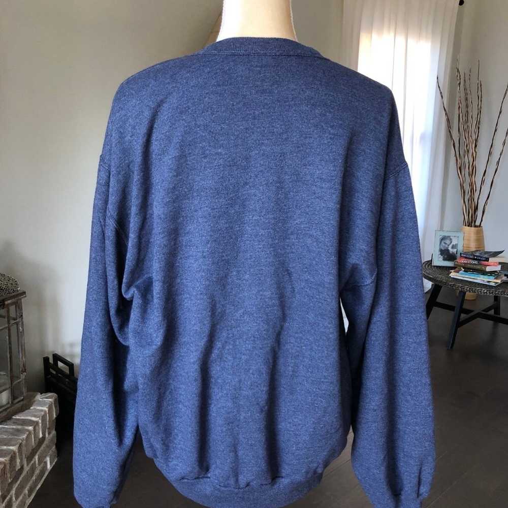 Vintage Jerzees Blue Open Front Sweatshirt Cardig… - image 5