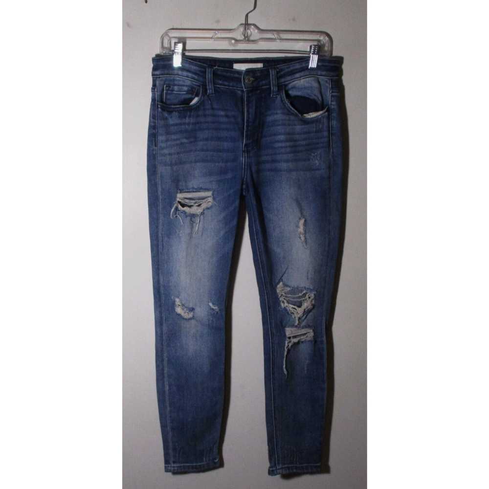 Vintage Women's VERVET Blue Skinny Distressed Den… - image 1