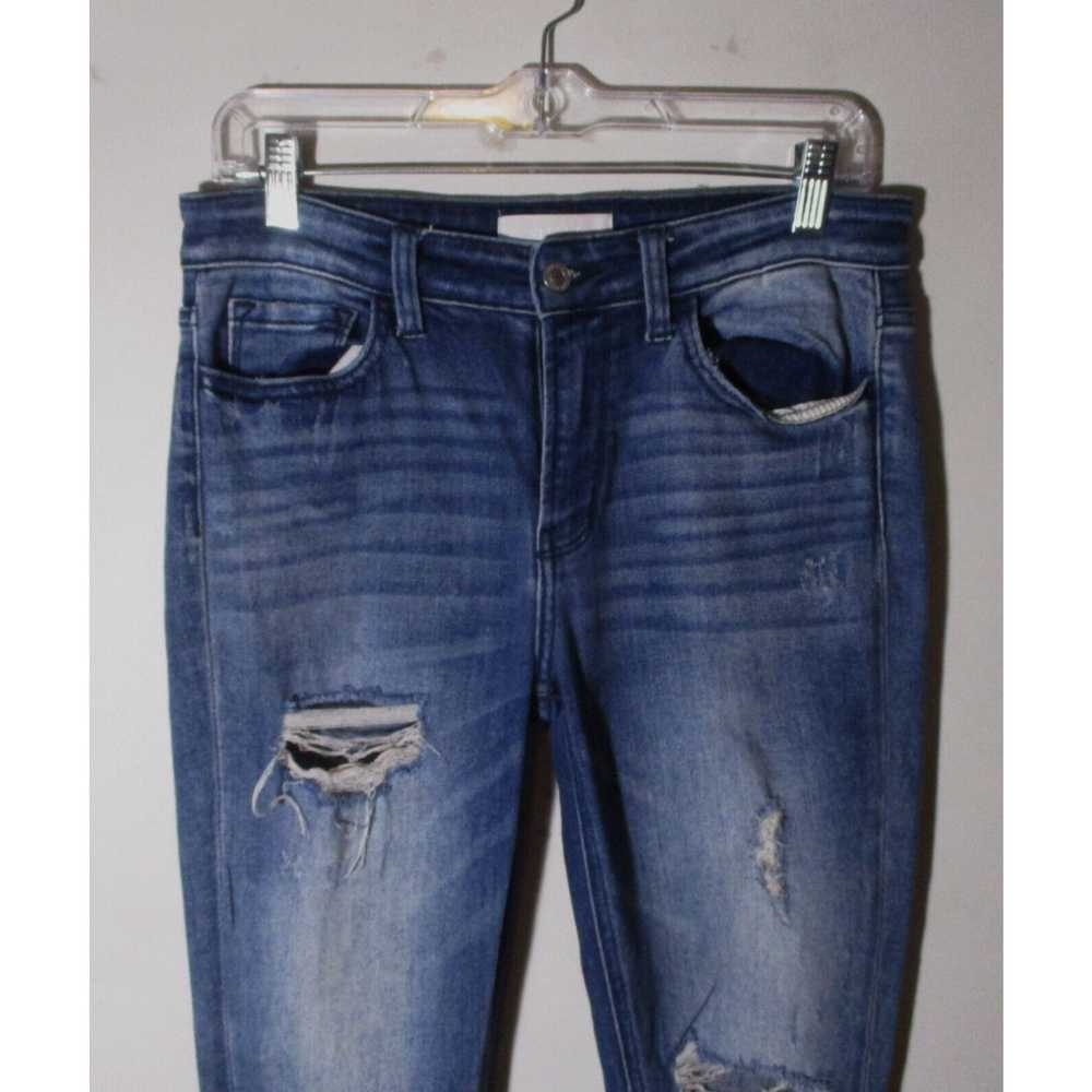 Vintage Women's VERVET Blue Skinny Distressed Den… - image 2