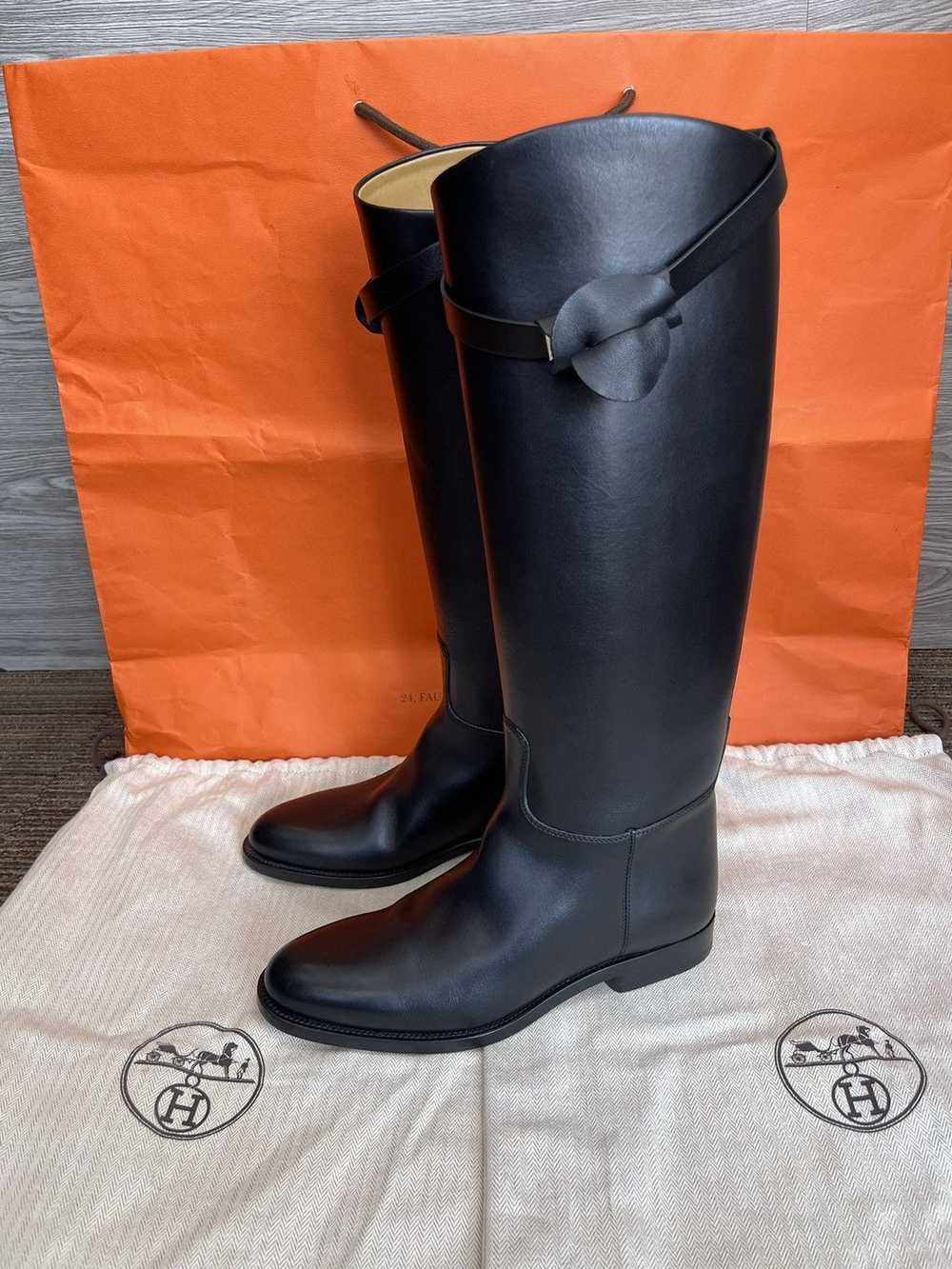 Hermes Hermes jumping short ee boots Black sz 37 - image 2